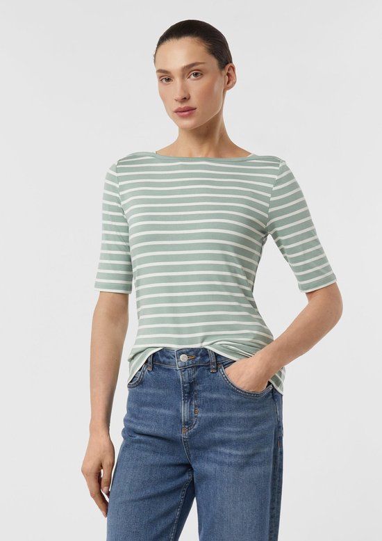 comma T-shirt met korte mouwen en boot hals