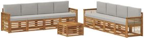 vidaXL - Salon de jardin en acacia - Naturel et gris clair