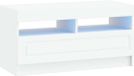 vidaXL - LED - tv-meubel - Wit - Bewerkt - hout