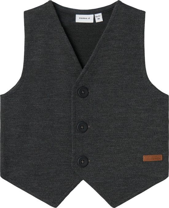 Name It mini jongens vest ROBINO Dark Grey Melange 92