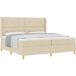 Prolenta Maison Exclusive - Boxspringbed met hoofdeinde, crème kleur, 200 x 200 cm, gestoffeerd