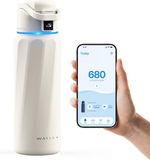 WaterH BOOST - Slimme Waterfles met Herinnering om Water te Drinken & Water Tracker Fles - Dubbelwandige stalen drinkfles - Wijde opening - 946ml - Wit