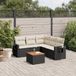 Maison Exclusive - Ensemble de meubles de jardin 6 pièces avec canapé et coussins, noir, en polyrotin