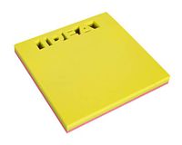 APLI 18337 — Gestanste kleverige notities IDEA 75 x 75 mm Pad van 75 vellen 3 verschillende kleuren fluorescerend