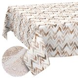 ANRO Tafelkleed Zigzag Bruin 240x140cm