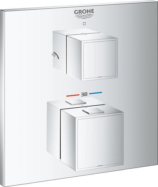 GROHE Grohtherm cube afdekset thermostaat met omstel chroom 24154000