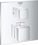 GROHE Grohtherm Cube inbouw douchekraan - Opbouwdeel - Met 2 uitgangen - chroom