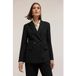 Motivi Veste croisée à rayures fines Noir Taille : 44