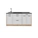 Vicco Keukenblok "R-Line", Wit landelijk/Goudkleurig Eiken 160 cm