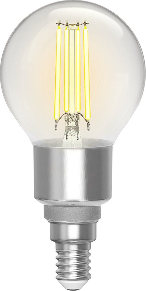 Aigostar Smart LED Filament Bulb - G45 - 4.5W - E14 - Wifi + Bluetooth - Color Adjustable - Clear Glass