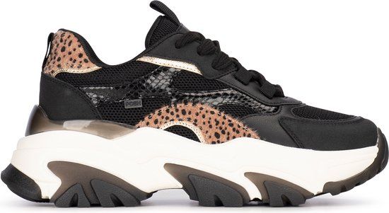 Posh by Poelman POLLY Dames sneaker - Zwart met combinatie - Maat 40