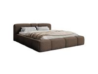 Lit rembourré 180x200, peluche marron
