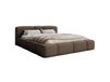 Lit rembourré 180x200, peluche marron