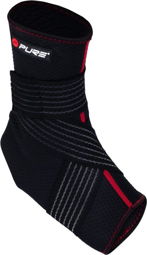 Pure2Improve Neopreen Enkelband met bandage - Maat XL - Zwart