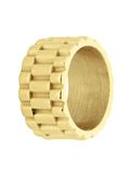 Lucardi Heren Stalen goldplated ring