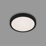 Briloner Runa - Sterrenhemel Plafonniére - plafondlamp met metaal - 4000 K - 18W - zwart - Ø28cm