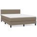 vidaXL Boxspringbed met matras, taupekleurig, 160x200 cm, met stoffen bekleding