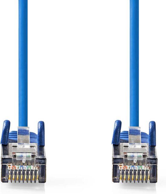 Nedis CAT5e Netwerkkabel - SF/UTP - RJ45 Male - RJ45 Male - 3.00 m - Rond - PVC - Blauw - Label