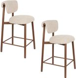 Housecraft Living Lee Barkrukken rugleuning 65 cm Beige - Set van 2