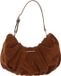 MANDARINA DUCK Leren Schoudertas Velvet Plisse Wrist Bag Caramel Cafe Lichtbruin