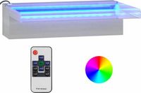 vidaXL Watervaloverlaat met RGB LED's 30 cm roestvrij staal