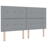 vidaXL Boxspring bed met hoofdeinde Lichtgrijs 180 x 200 cm Stof