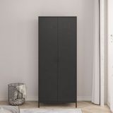 en.casa Metalen kast Seinäjoki 180x76x50 cm zwart mat