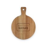 YourSurprise Teak Plateau de service personnalisé - Rond - Taille S - Avec gravure