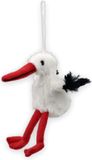 Knuffelparadijs Inware Gmbh Sleutelhanger pluche ooievaar - 11 cm - metaal/stof - Geboorte baby kraamkado