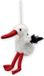 Knuffelparadijs Inware Gmbh Sleutelhanger pluche ooievaar - 11 cm - metaal/stof - Geboorte baby kraamkado