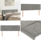 vidaXL Hoofdbord 144x5x78/88 cm Fluweel Lichtgrijs