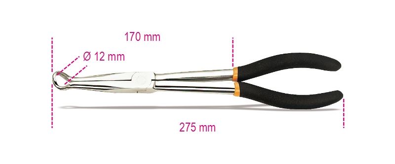 Beta Bougiekap tang, lange bekken, dubbele PVC handgreep 1474DL