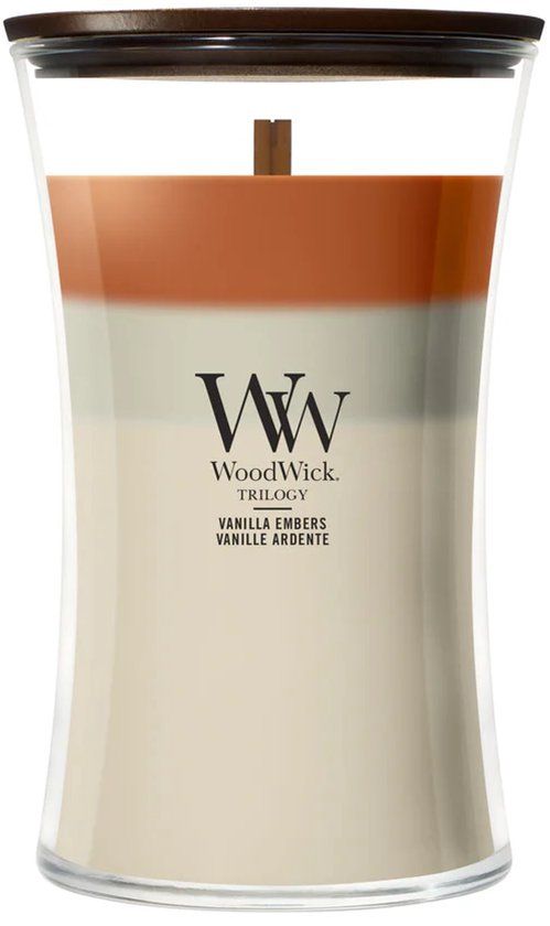 WoodWick Hourglass Trilogy Vanilla Embers Large Geurkaars