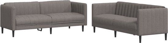 vidaXL 2-delige Loungeset stof taupe