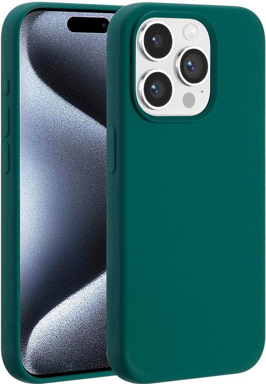 Accezz Liquid Silicone Backcover met MagSafe voor de Apple iPhone 15 Pro - Forest Green