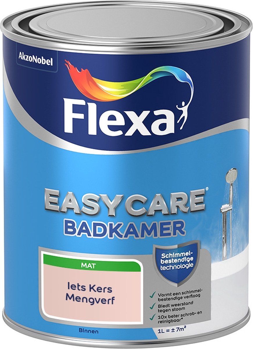 FLEXA Easycare Muurverf - Badkamer - Mat - Mengkleur - Iets Kers - 1 liter