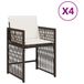 vidaXL Fauteuils de jardin 4 pièces avec coussins Polyrotin Crème, Blanc