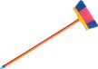 Sorex Kinderbezem - blauw/roze - met steel - 61 cm - binnen bezem - kunststof