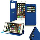 Coque Apple Coque Protection Porte Carte pour iPhone 6/6S, Bleu