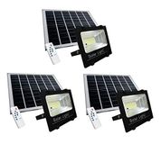 LEOFLA 3 LED-spots, 100 W, wit licht, met zonnepaneel, sensor en afstandsbediening