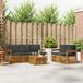 vidaXL Acacia Hout Bank Loungeset 5-zits Natuurlijk en Antraciet