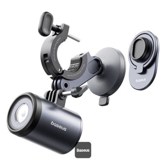 Baseus PrimeTrip Telefoonhouder Fiets Kickstand Ring met Lamp Zwart