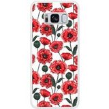 Samsung Galaxy S8 Fleurs de pavot Verstevigd hoesje met sublimatie bedrukking