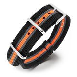 NATOS.com DKM B.V. NATO Horlogeband G10 Military Nylon Strap - Heritage Zwart Grijs Oranje 20mm