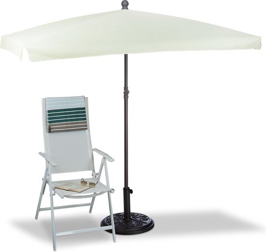 Relaxdays - parasol hoogte verstelbaar - kantelbaar - vierkant - metalen frame natuur