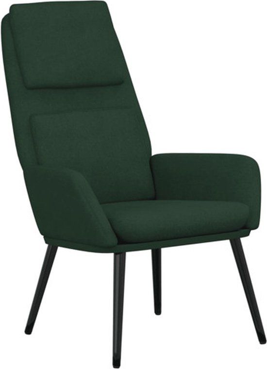 vidaXL Relaxstoel stof donkergroen
