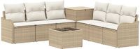 vidaXL Bankstel 2 zitplaatsen Beige en Crèmewit Polyrattan en Staal