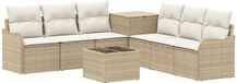 vidaXL Bankstel 2 zitplaatsen Beige en Crèmewit Polyrattan en Staal