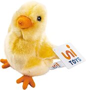 Uni-Toys - Kuiken geel - 13 cm - boerderij - pluche dier, knuffeldier