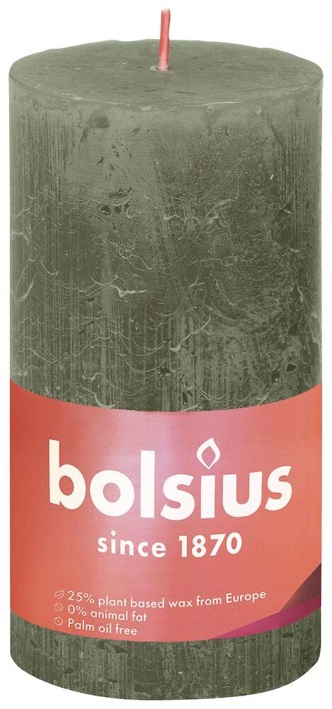 Bolsius Stompkaars Olive 130/68 - Groen - 8717847146656